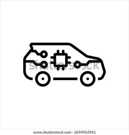 Vector line icon for autonomous vehicle