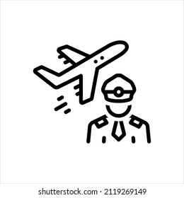 Vector line icon for aviation