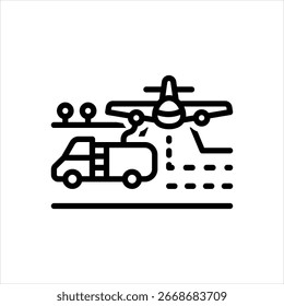 Icono de la línea de Vector para el combustible de aviación
