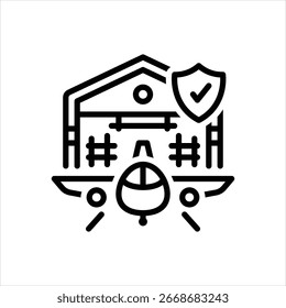 Vektorliniensymbol für die Flugsicherheit