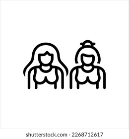 Vector line icon for babes