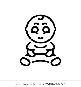 Vector line icon for baby