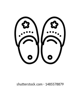 Vector line icon for baby slipper 