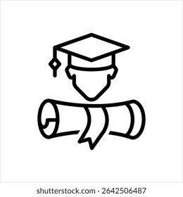 Vector line icon for bachelor