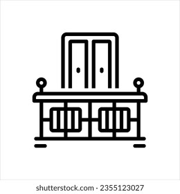 Vector line icon for balcony