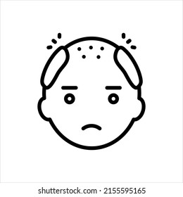 Vector line icon for bald