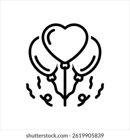 Vector line icon for balloons