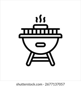 Ícone de linha de vetor para área de churrasco