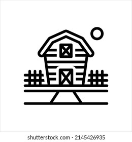 Vector line icon for barn