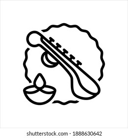 Vector line icon for basant panchami