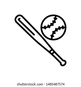 Vector line icon for baseball