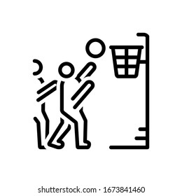 Icono de línea de vector para baloncesto
