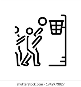 Icono de línea del vector para el baloncesto