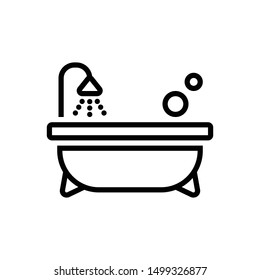 Vector line icon for bathtub