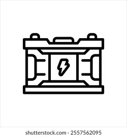 Vector line icon for battery