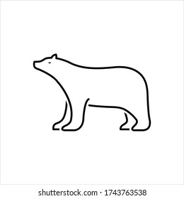 Vector line icon for bear