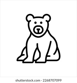 Vector line icon for bear
