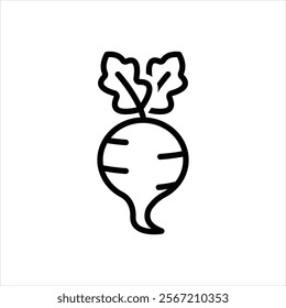 Vector line icon for beetroot