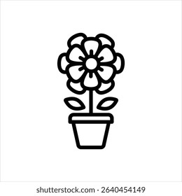 Vector line icon for begonia
