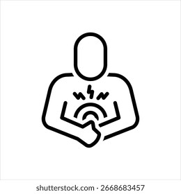 Icono de línea de Vector para bellyache