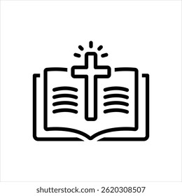 Icono de línea de Vector para la Biblia