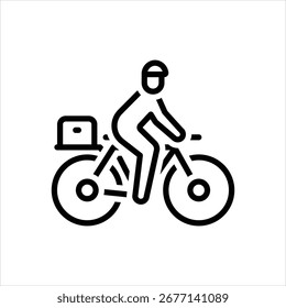 Vector line icon for bicycle commute