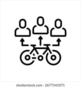Vector line icon for bicycle share