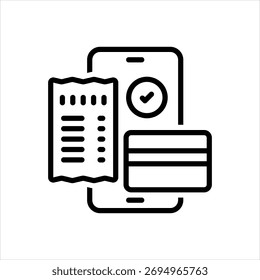 Ícone de linha de vetor para pagamento de fatura