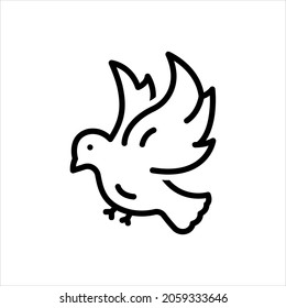 Vector line icon for bird
