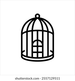 Vector line icon for bird cage