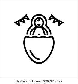 Vector line icon for birth