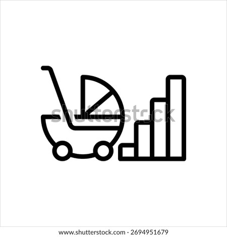 Vector line icon for birth rate