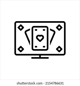 Vector line icon for blackjack