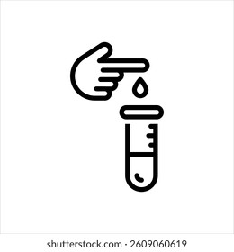 Vector line icon for blood test
