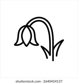 Vector line icon for bluebell