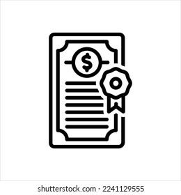 Vector line icon for bond