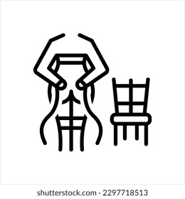 Vector line icon for bondage