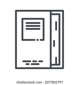 Vector line icon of a book side view isolated on transparent background. 