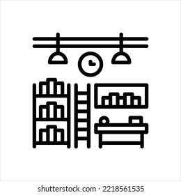 Vector line icon for bookstore