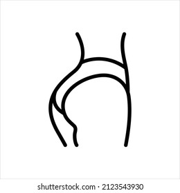 Vector Line Icon For Booty