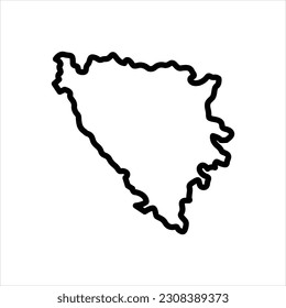 Vector line icon for bosnia