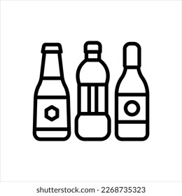 Icono de línea del vector para botellas