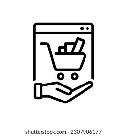 Icono de línea de vector para compra