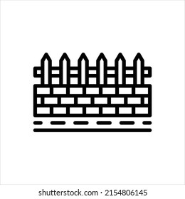 Vector line icon for boundary