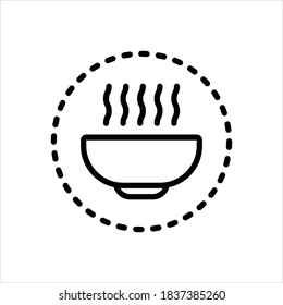 Vector line icon for bowl