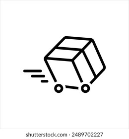 Icono de línea de Vector para entrega en caja