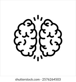 Vector line icon for brain