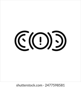 Icono de línea de Vector para aviso de freno