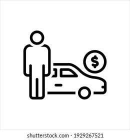 Vector line icon for broker