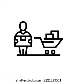 Vector line icon for brought